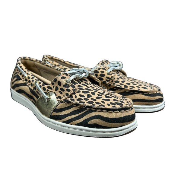 SPERRY Top Sider Coastfish 1-Eye Animal Print Boat Shoes Women's Size 8.5 M - Picture 4 of 10